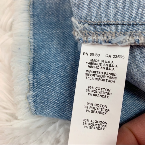 R.G. Kane Raw Hem Cut out Denim Skirt high rise straight a-line - Picture 11 of 12